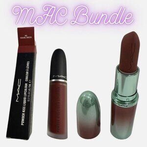 MAC MACXIMAL SILKY MATTE LIPSTICK Velvet Teddy Sz & Powder Kiss Lip Color 995